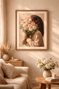 Black Girl Floral Portrait Artwork | Trendy Feminine Room Decor (Digital Download)